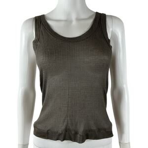 Lemaire Ribbed Brown Seamless Tank Size S